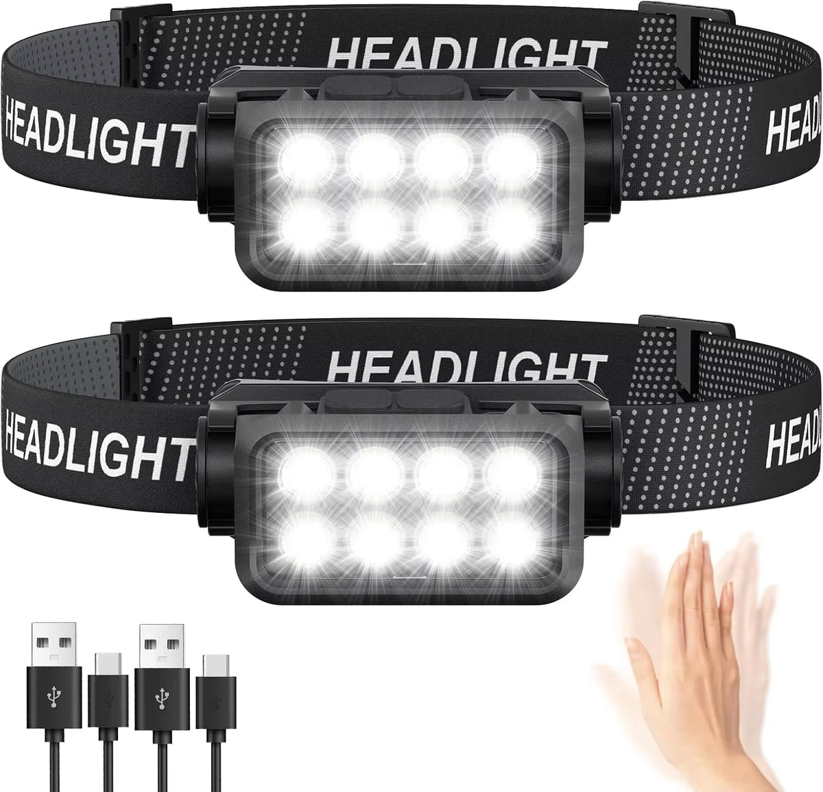 VoltBeam™ 230° Motion-Sensor Rechargeable LED Headlamp