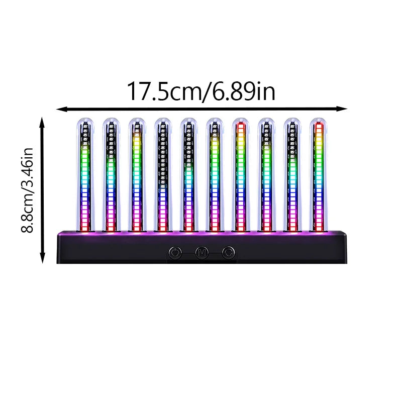 VoltGlow™ 10-Tube RGB Sound-Reactive Ambient Light Bar