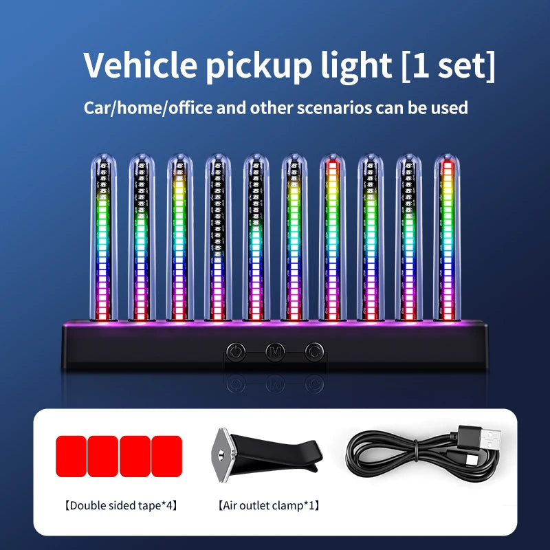 VoltGlow™ 10-Tube RGB Sound-Reactive Ambient Light Bar