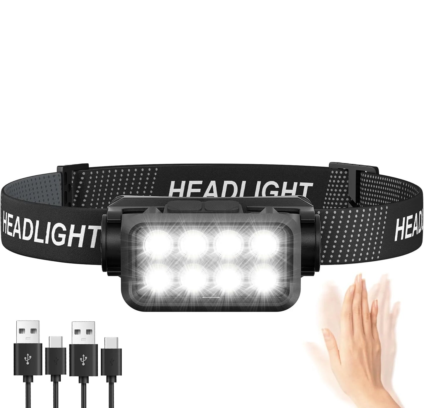 VoltBeam™ 230° Motion-Sensor Rechargeable LED Headlamp