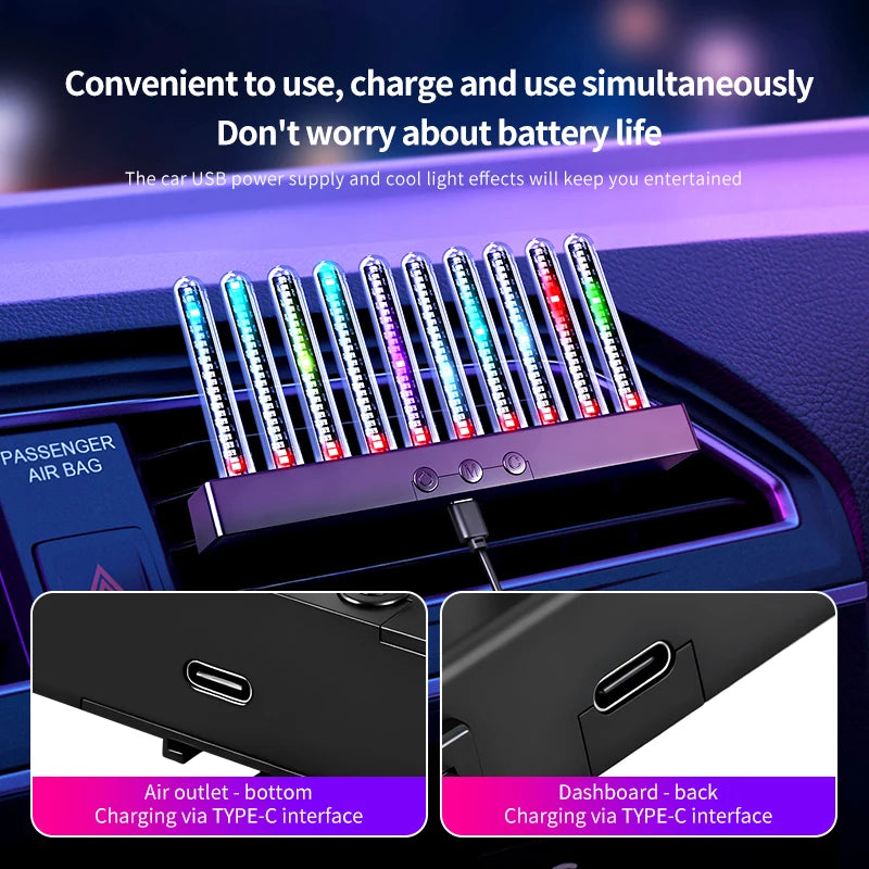 VoltGlow™ 10-Tube RGB Sound-Reactive Ambient Light Bar
